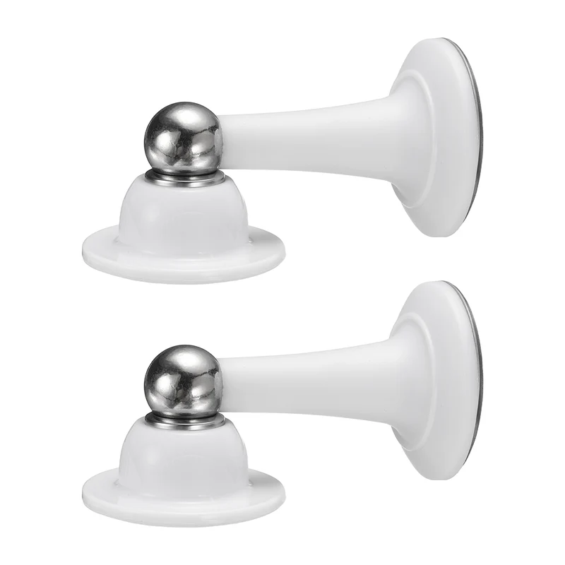 2Pcs 3.8" Magnetic Door Stoppers, Magnetic Door Catch with Adhesive, White