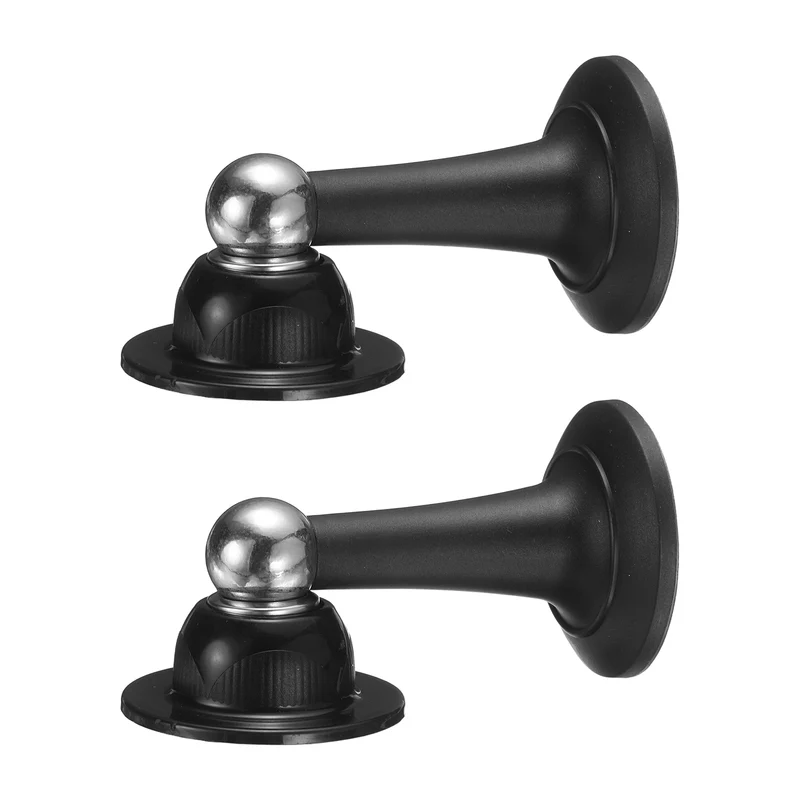 2Pcs 3.8" Magnetic Door Stoppers, Magnetic Door Catch with Adhesive, Black