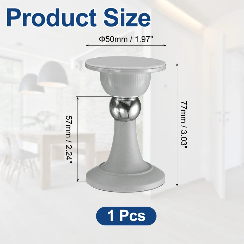 3" Magnetic Door Stoppers, Magnetic Door Catch with Adhesive, Gray