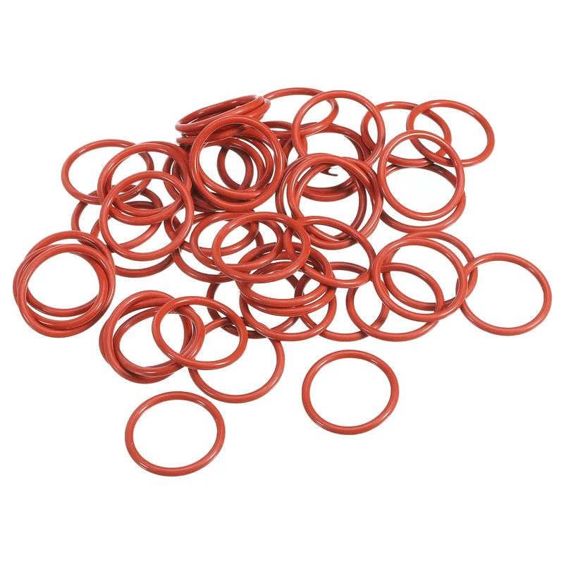 50Pcs Silicone O-Ring 22mm OD 18mm ID 2mm Width VMQ Sealing Gasket, Red
