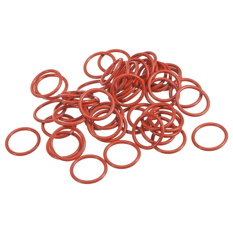 50Pcs Silicone O-Ring 20mm OD 16mm ID 2mm Width VMQ Sealing Gasket, Red