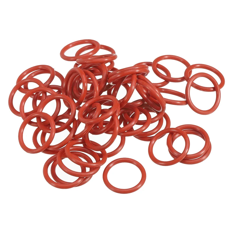 50Pcs Silicone O-Ring 18mm OD 14mm ID 2mm Width VMQ Sealing Gasket, Red