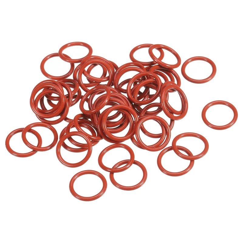 50Pcs Silicone O-Ring 17mm OD 13mm ID 2mm Width VMQ Sealing Gasket, Red