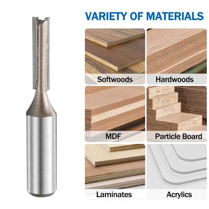 Straight Router Bit 1/2 Shank 9/32" Cutting Dia 2 Flutes 1.18" YG6 Carbide