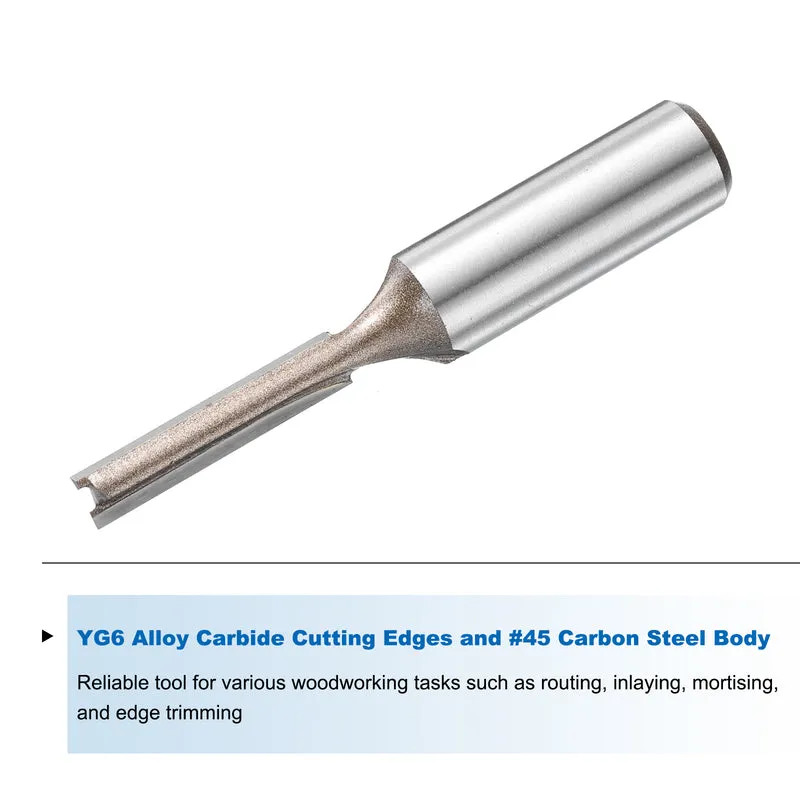 Straight Router Bit 1/2 Shank 15/64" Cutting Dia 2 Flutes 1.18" YG6 Carbide