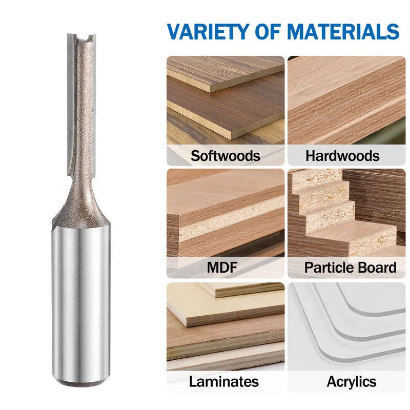 Straight Router Bit 1/2 Shank 15/64" Cutting Dia 2 Flutes 1.18" YG6 Carbide