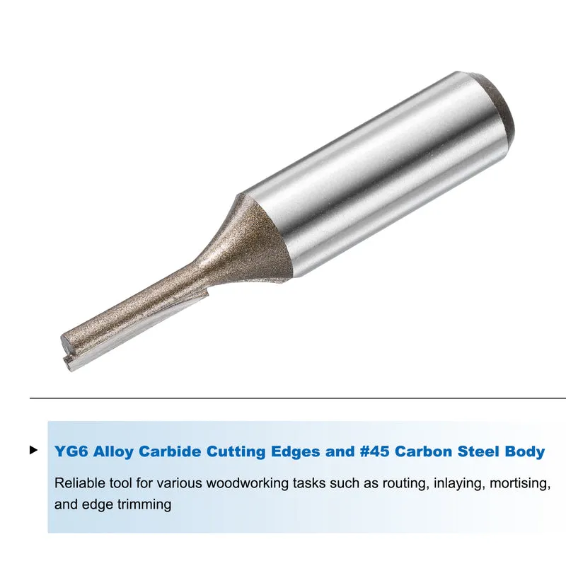 Straight Router Bit 1/2 Shank 13/64" Cutting Dia 2 Flutes 0.79" YG6 Carbide