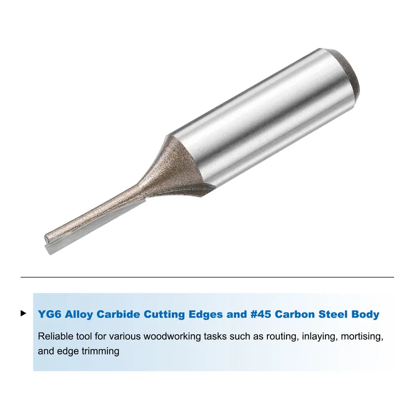 Straight Router Bit 1/2 Shank 5/32" Cutting Dia 2 Flutes 0.79" YG6 Carbide