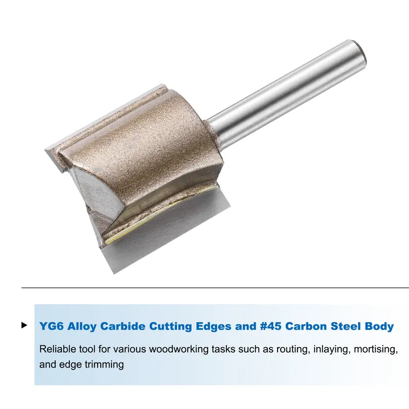 Straight Router Bit 1/4 Shank 63/64" Cutting Dia 2 Flutes 0.98" YG6 Carbide