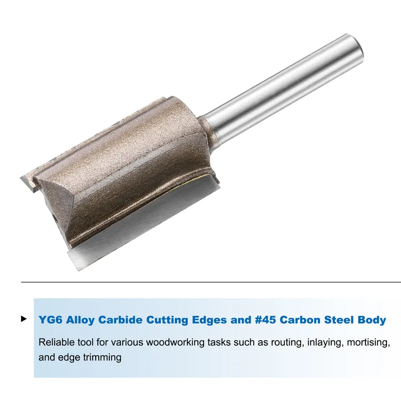 Straight Router Bit 1/4 Shank 25/32" Cutting Dia 2 Flutes 1.18" YG6 Carbide
