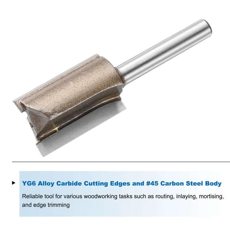 Straight Router Bit 1/4 Shank 3/4" Cutting Dia 2 Flutes 1.18" YG6 Carbide Cutter