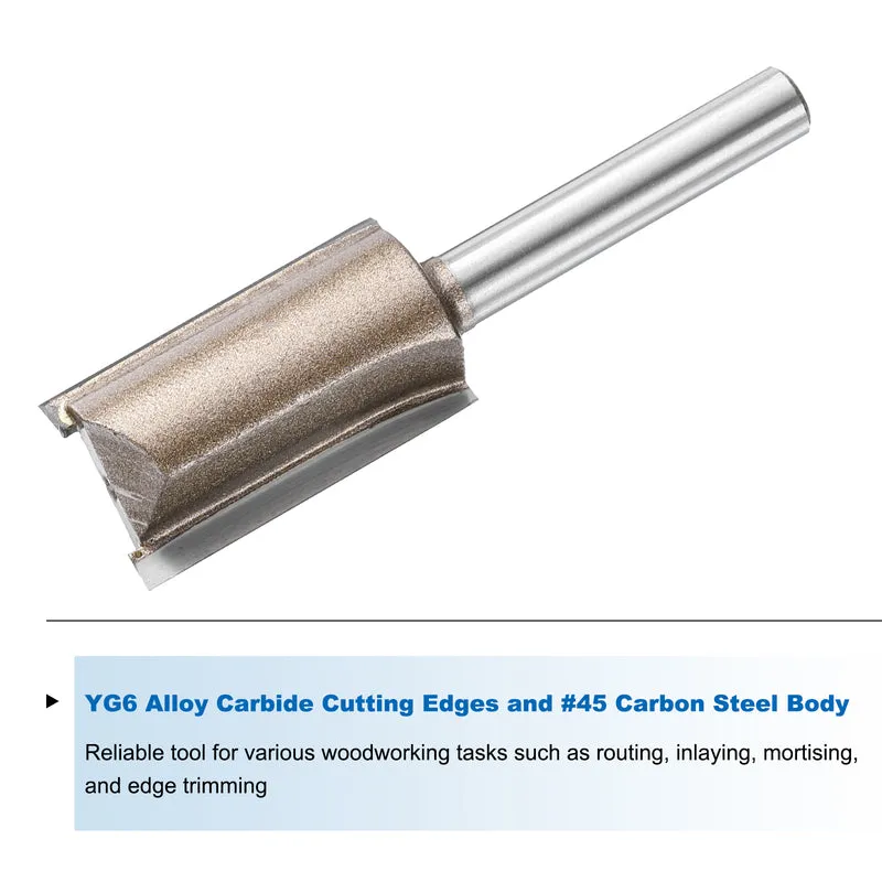 Straight Router Bit 1/4 Shank 43/64" Cutting Dia 2 Flutes 1.18" YG6 Carbide