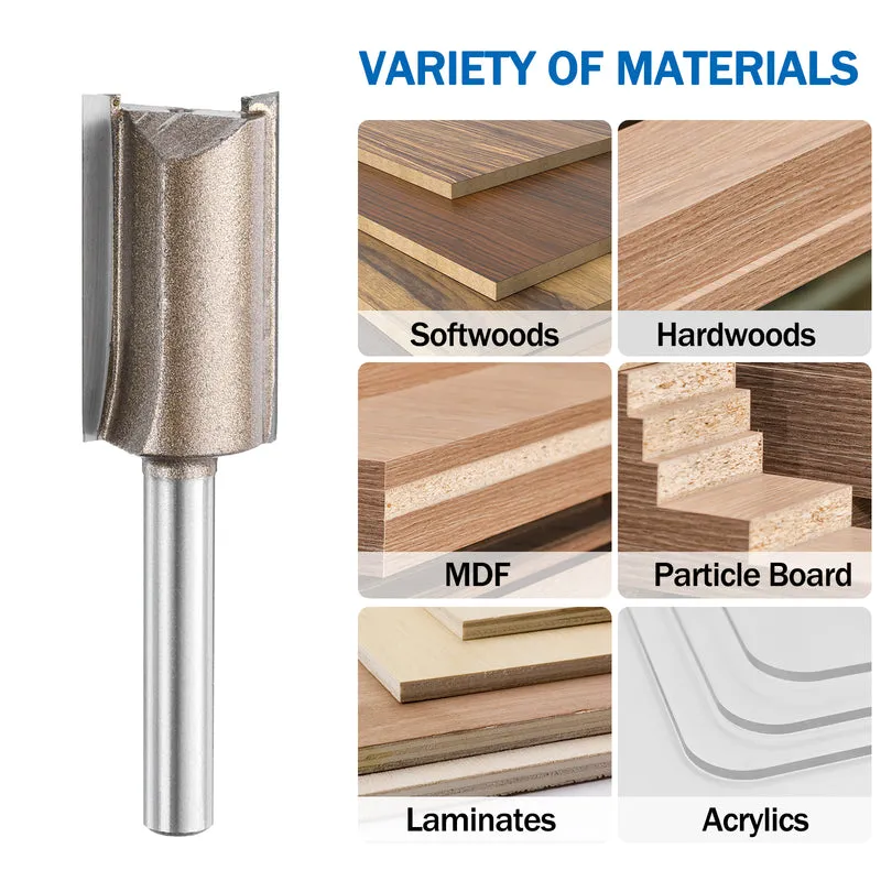 Straight Router Bit 1/4 Shank 43/64" Cutting Dia 2 Flutes 1.18" YG6 Carbide