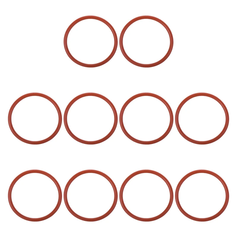 10Pcs Silicone O-Ring 43mm OD 37mm ID 3mm Width VMQ Sealing Gasket, Red