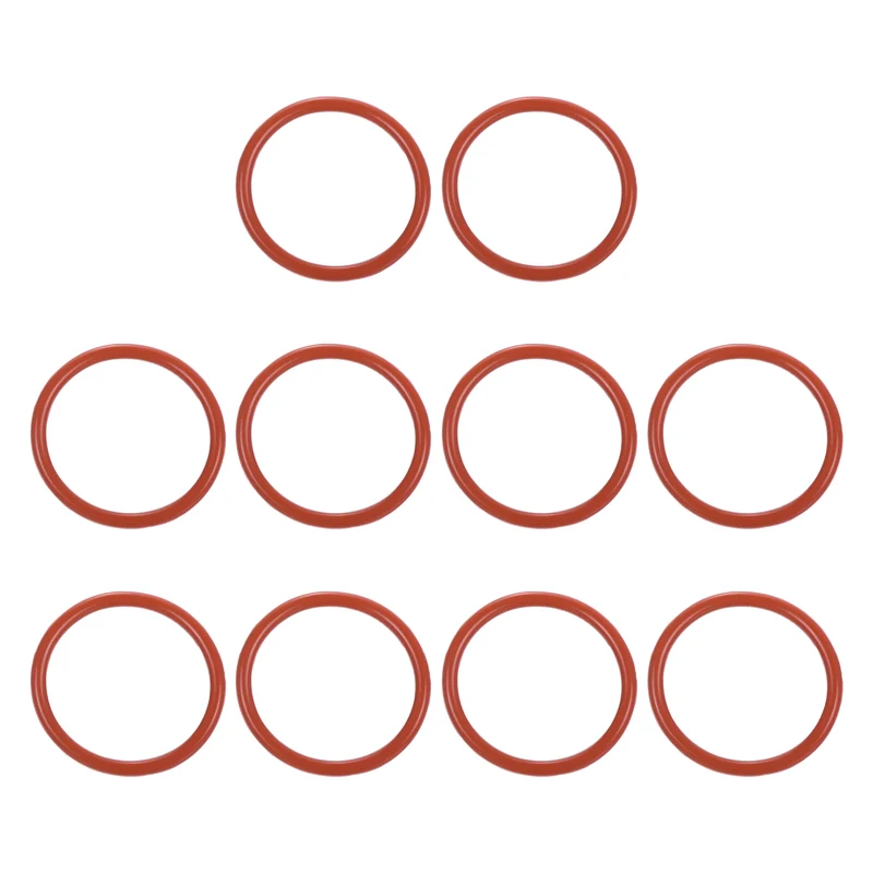 10Pcs Silicone O-Ring 33mm OD 27mm ID 3mm Width VMQ Sealing Gasket, Red