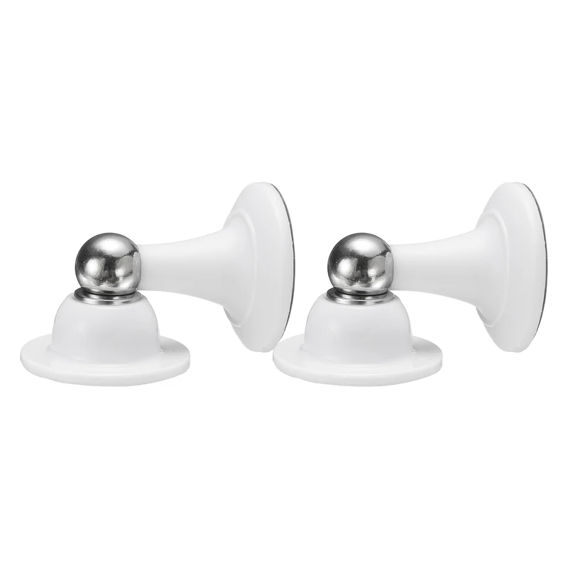 2Pcs 3" Magnetic Door Stoppers, Magnetic Door Catch with Adhesive, White