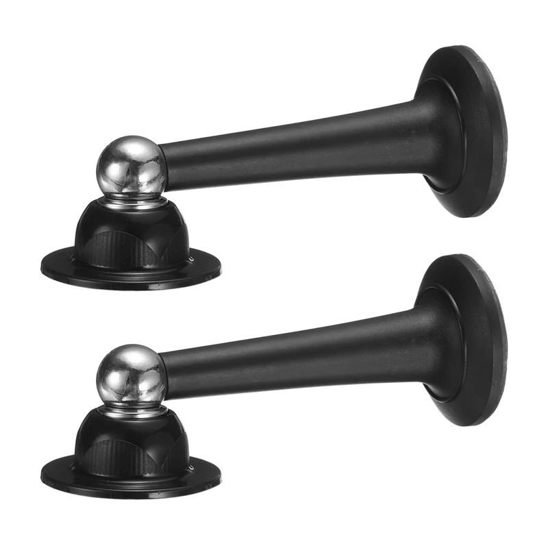 2Pcs 5.1" Magnetic Door Stoppers, Magnetic Door Catch with Adhesive, Black