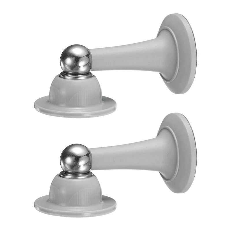 2Pcs 3.8" Magnetic Door Stoppers, Magnetic Door Catch with Adhesive, Gray