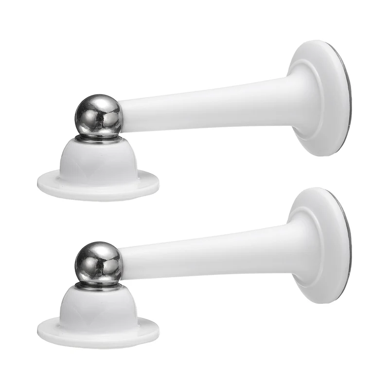 2Pcs 5.1" Magnetic Door Stoppers, Magnetic Door Catch with Adhesive, White