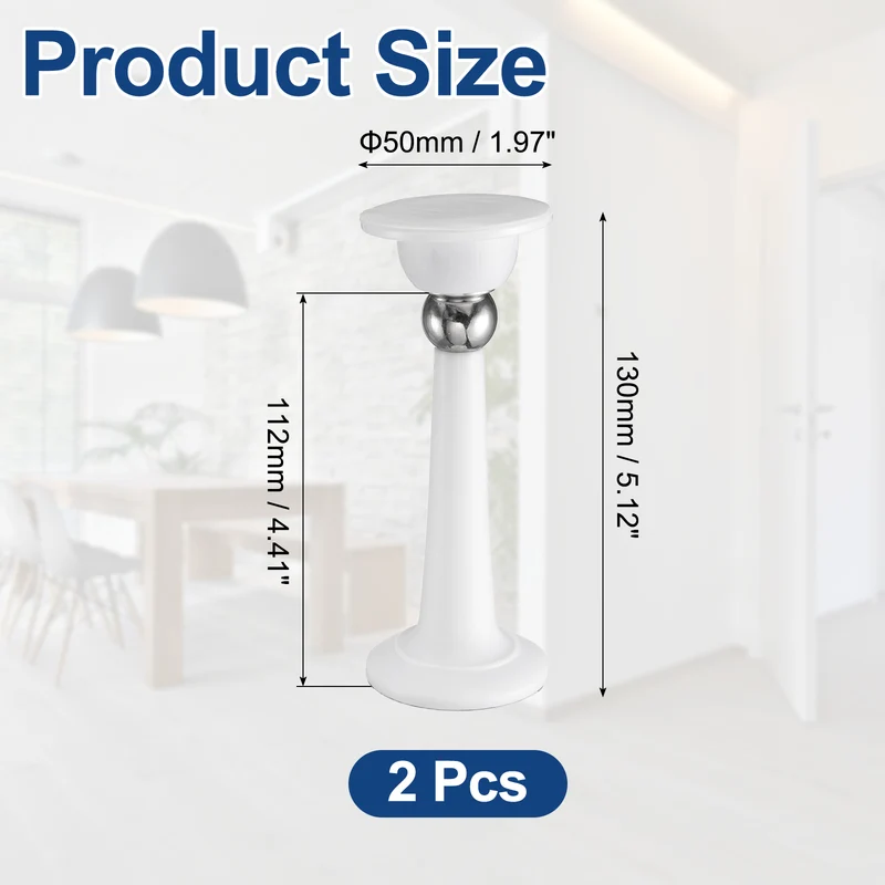 2Pcs 5.1" Magnetic Door Stoppers, Magnetic Door Catch with Adhesive, White