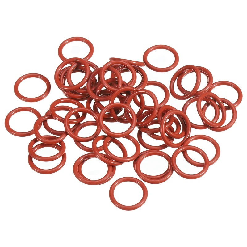 100Pcs Silicone O-Ring 16mm OD 12mm ID 2mm Width VMQ Sealing Gasket, Red