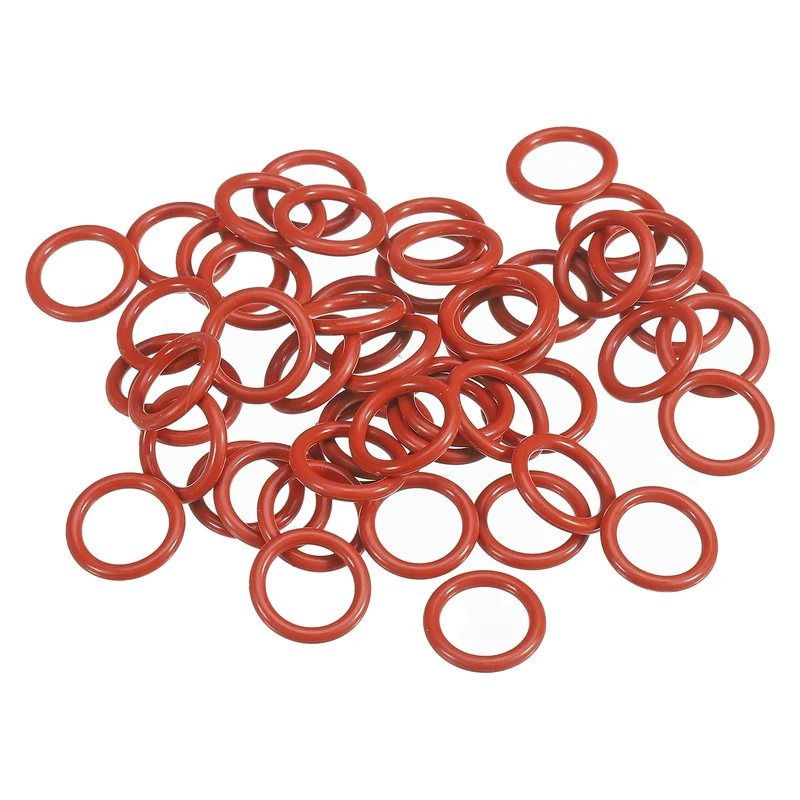 100Pcs Silicone O-Ring 14mm OD 10mm ID 2mm Width VMQ Sealing Gasket, Red