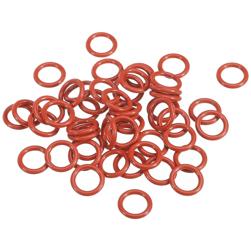 100Pcs Silicone O-Ring 13mm OD 9mm ID 2mm Width VMQ Sealing Gasket, Red