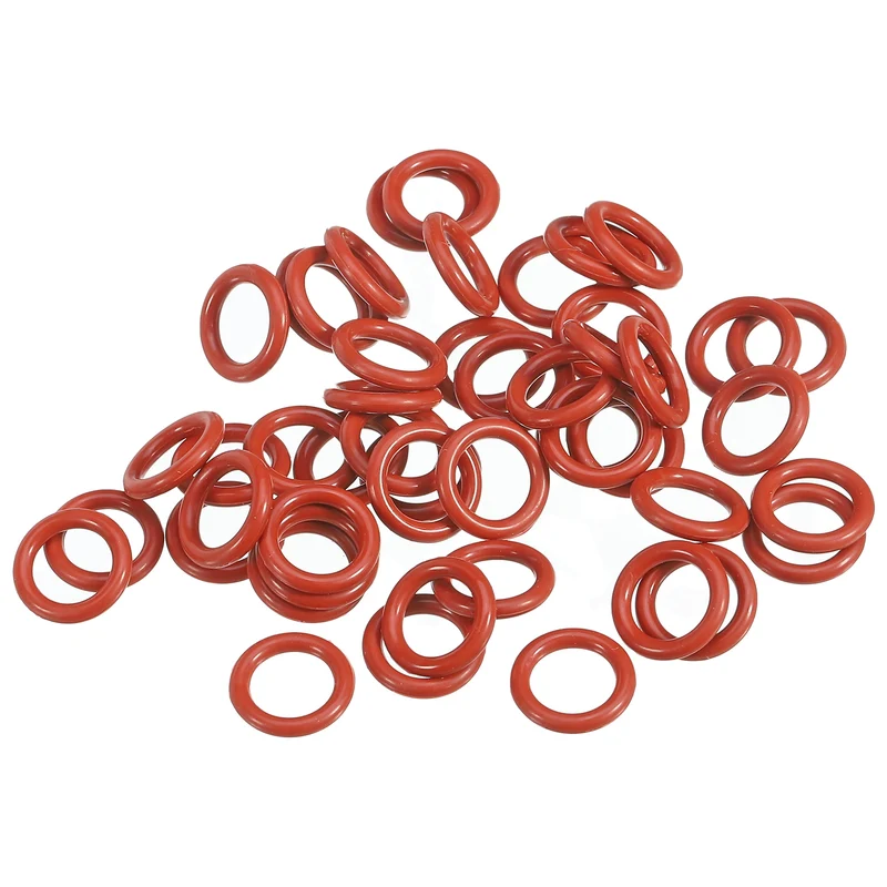 100Pcs Silicone O-Ring 12mm OD 8mm ID 2mm Width VMQ Sealing Gasket, Red