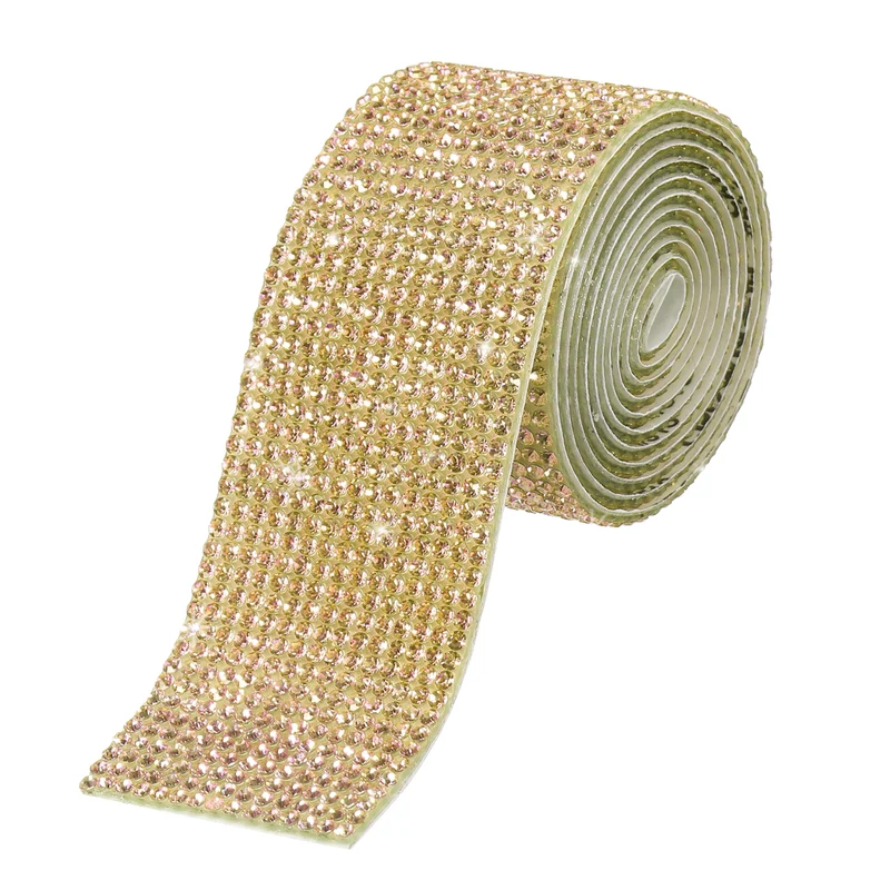 1 Yard 32mm Self Adhesive Crystal Ribbon Light Yellow