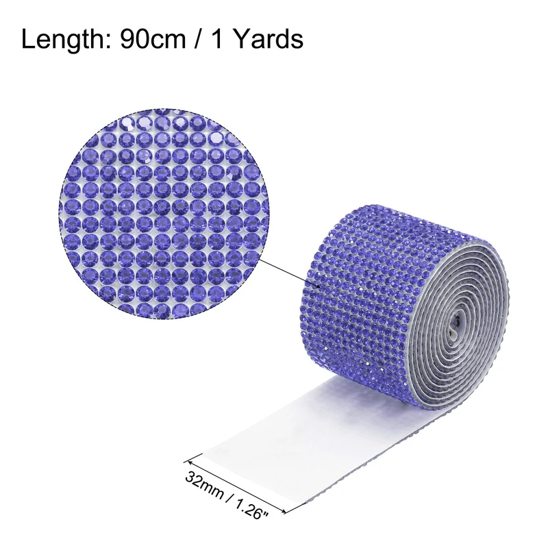 Crystal Ribbon 1 Yard 32mm Self Adhesive Purple