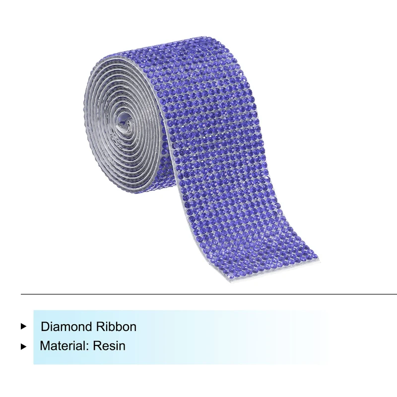 Crystal Ribbon 1 Yard 32mm Self Adhesive Purple