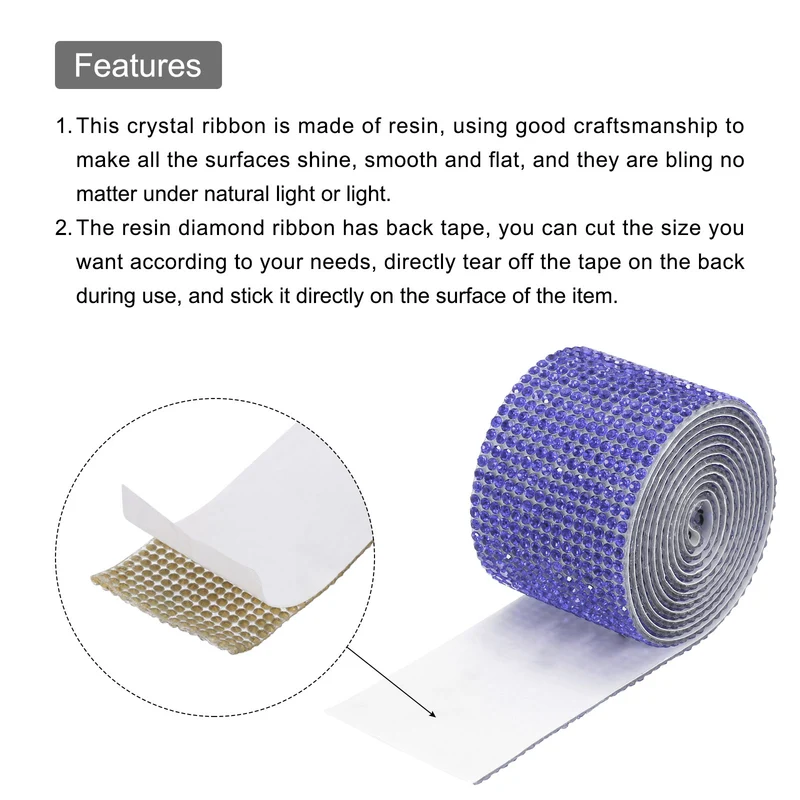 Crystal Ribbon 1 Yard 32mm Self Adhesive Purple