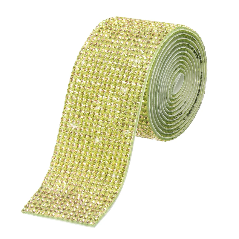 1 Yard 32mm Self Adhesive Crystal Ribbon Lemon Yellow