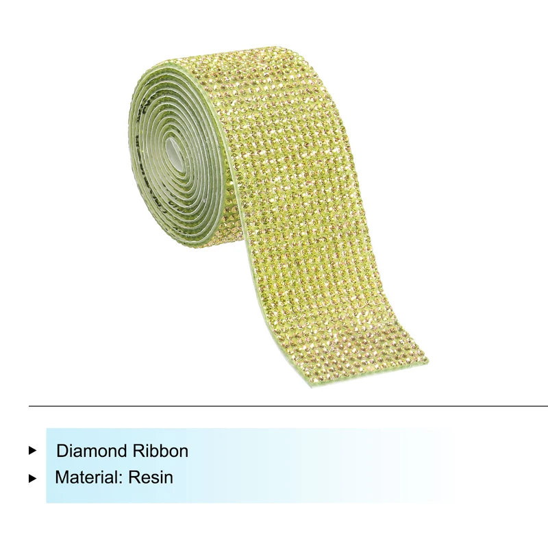 1 Yard 32mm Self Adhesive Crystal Ribbon Lemon Yellow