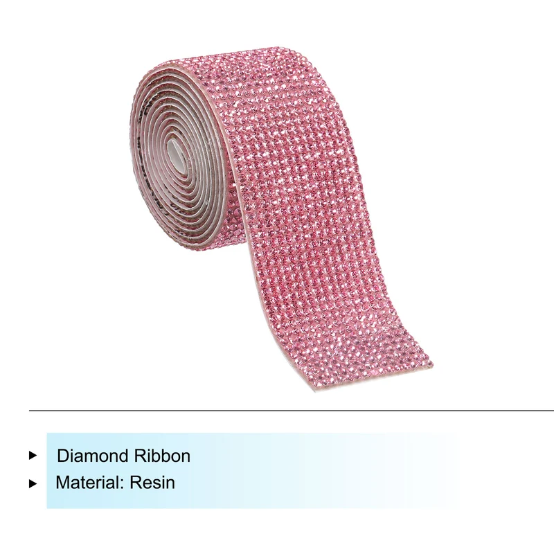 1 Yard 32mm Self Adhesive Crystal Ribbon Light Pink
