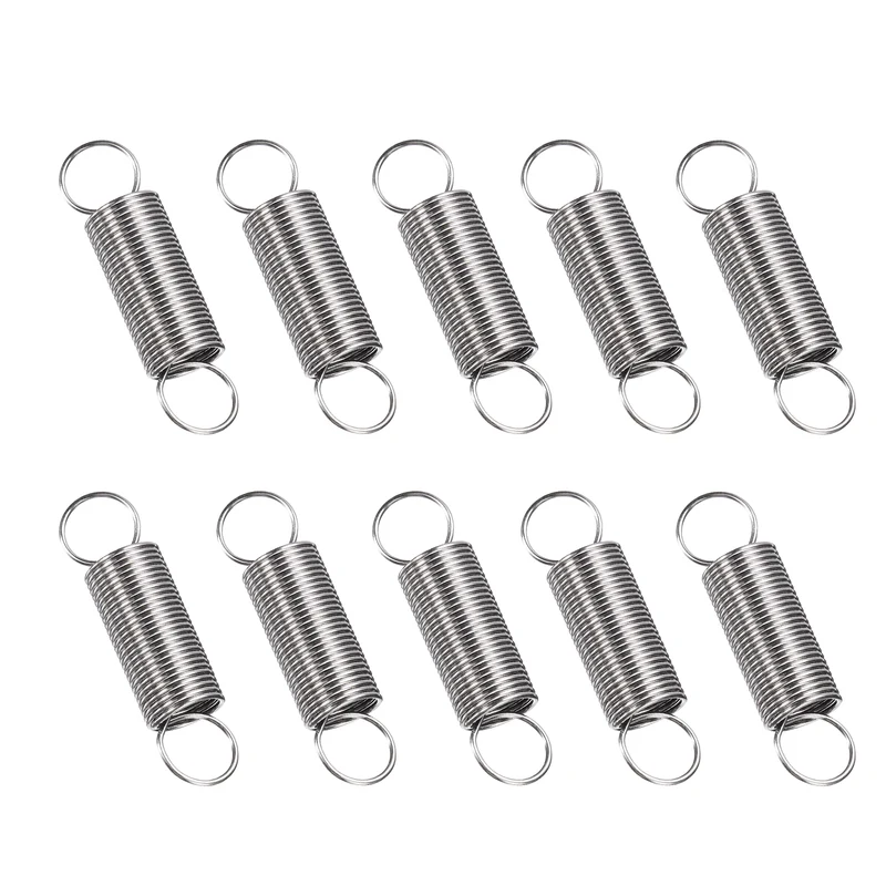 Extension Spring 10pcs Wire Dia 0.03" OD 0.39" Free Length 1.6"