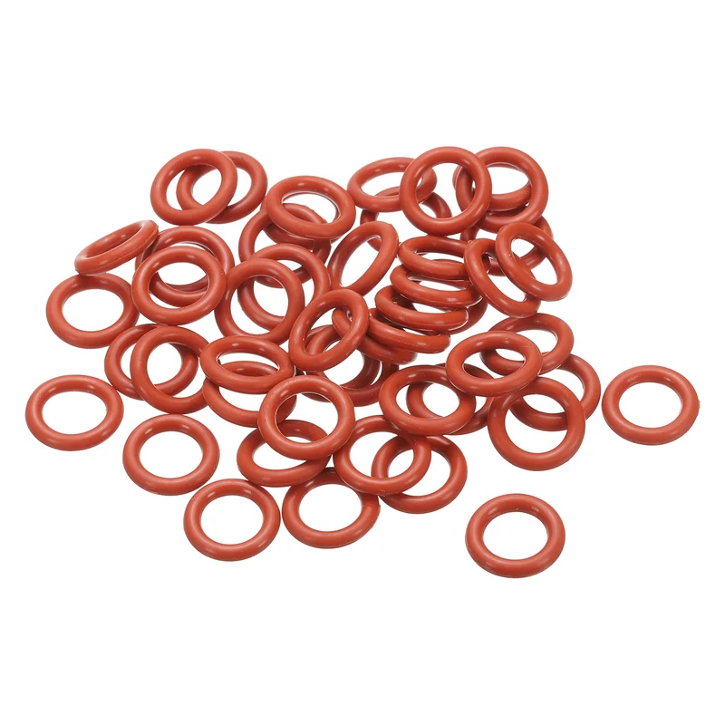 Silicone O-Ring 17mm OD 11mm ID 3mm Width, 50Pcs Metric VMQ Sealing Gasket Replacement for Plumbing Compressor Valves Repair, Red