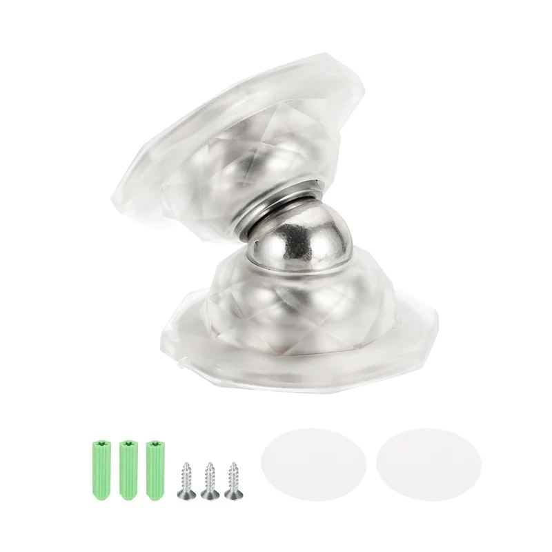 Magnetic Door Holder, Magnetic Door Catch with Adhesive Screw, Clear