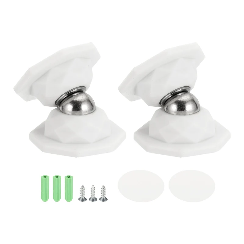 2PCS Magnetic Door Holder, Magnetic Door Catch with Adhesive Screws, Beige