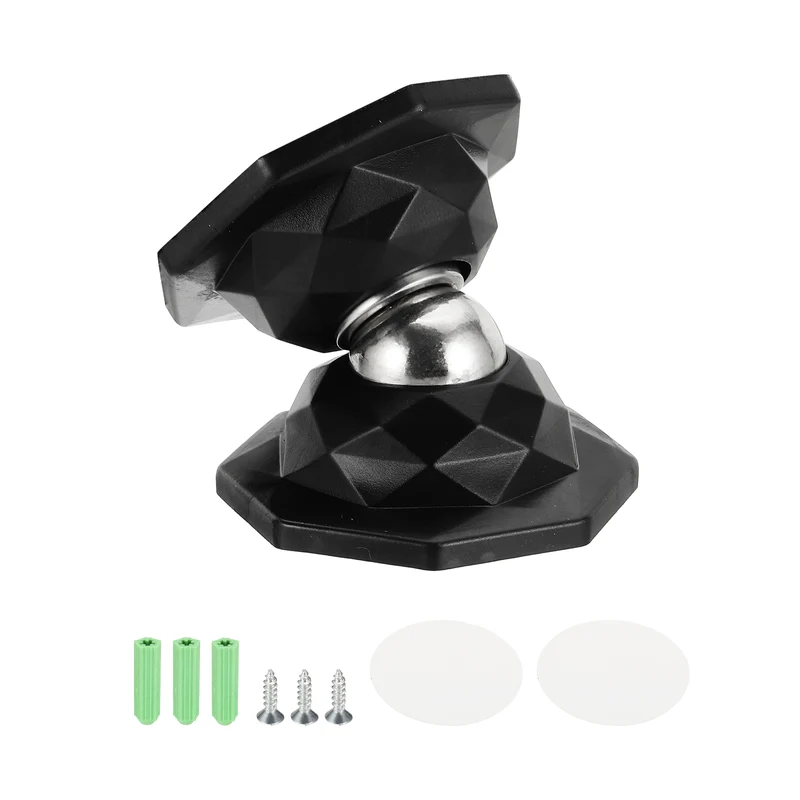 Magnetic Door Holder, Magnetic Door Catch with Adhesive Screws, Gloss Black