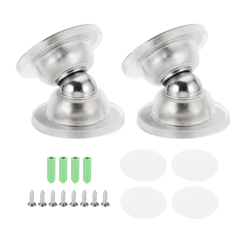 2PCS Magnetic Door Holder, Magnetic Door Catch with Adhesive Screws, Clear