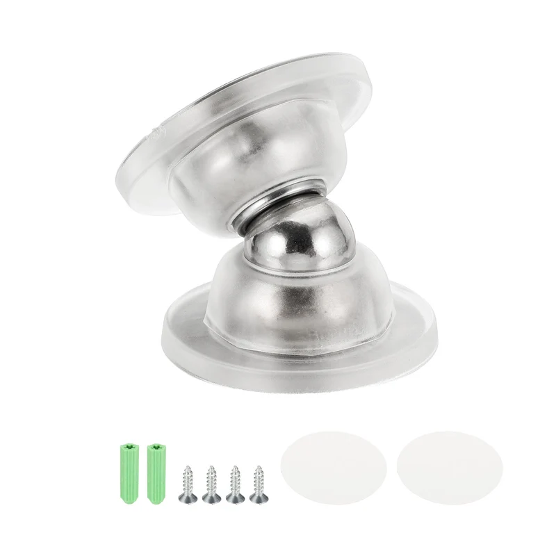 Magnetic Door Holder, Magnetic Door Catch with Adhesive Screws, Clear