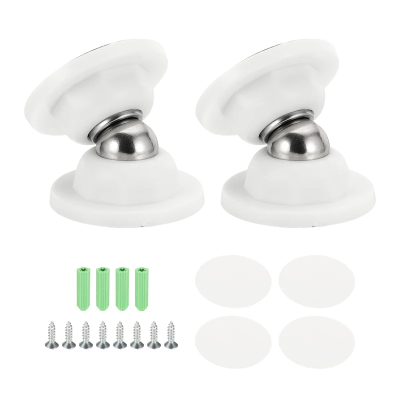 2PCS Magnetic Door Holder Magnetic Door Catch with Adhesive Screws Pale White