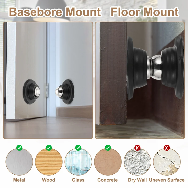 2PCS Magnetic Door Holder Magnetic Door Catch with Adhesive Screws Pale White