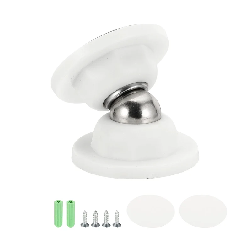 Magnetic Door Holder, Magnetic Door Catch with Adhesive Screws, Pale White