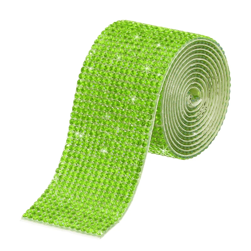 1 Yard 32mm Self Adhesive Crystal Ribbon Light Green