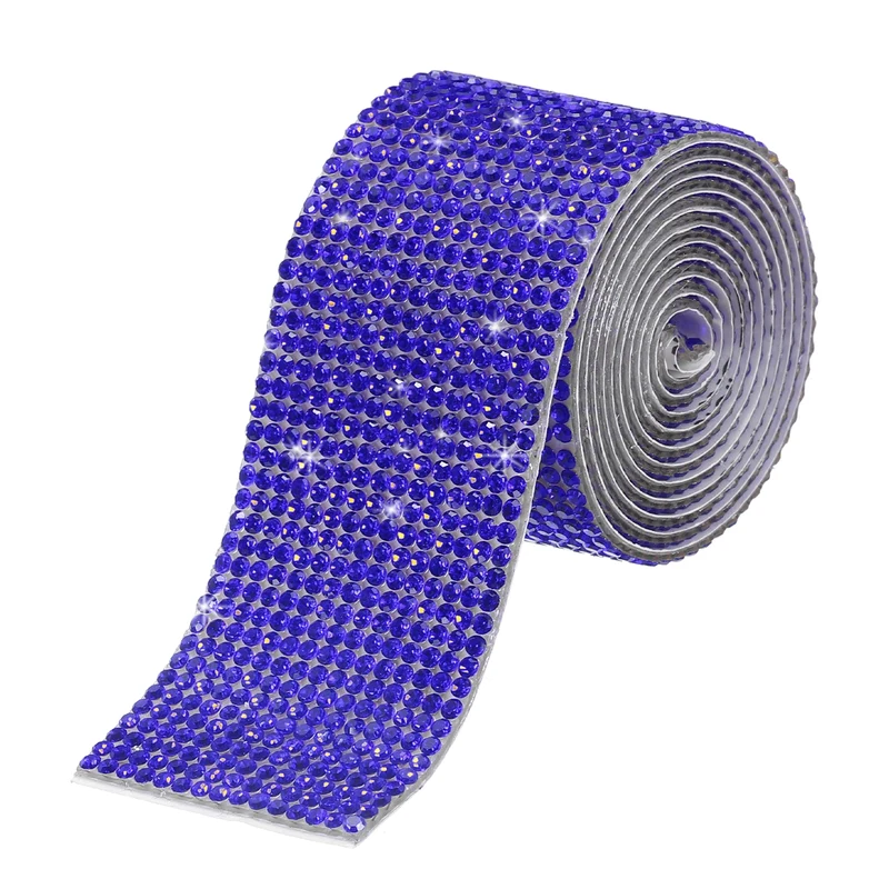 1 Yard 32mm Self Adhesive Crystal Ribbon Dark Blue