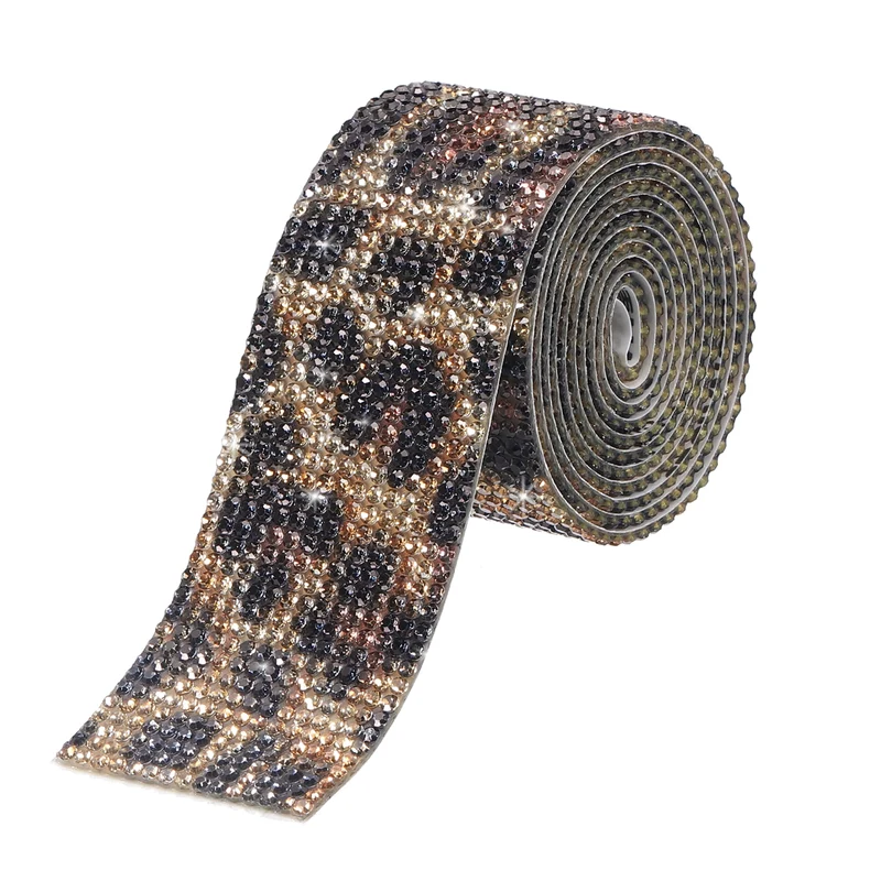 1 Yard 32mm Self Adhesive Crystal Ribbon Black,Brown