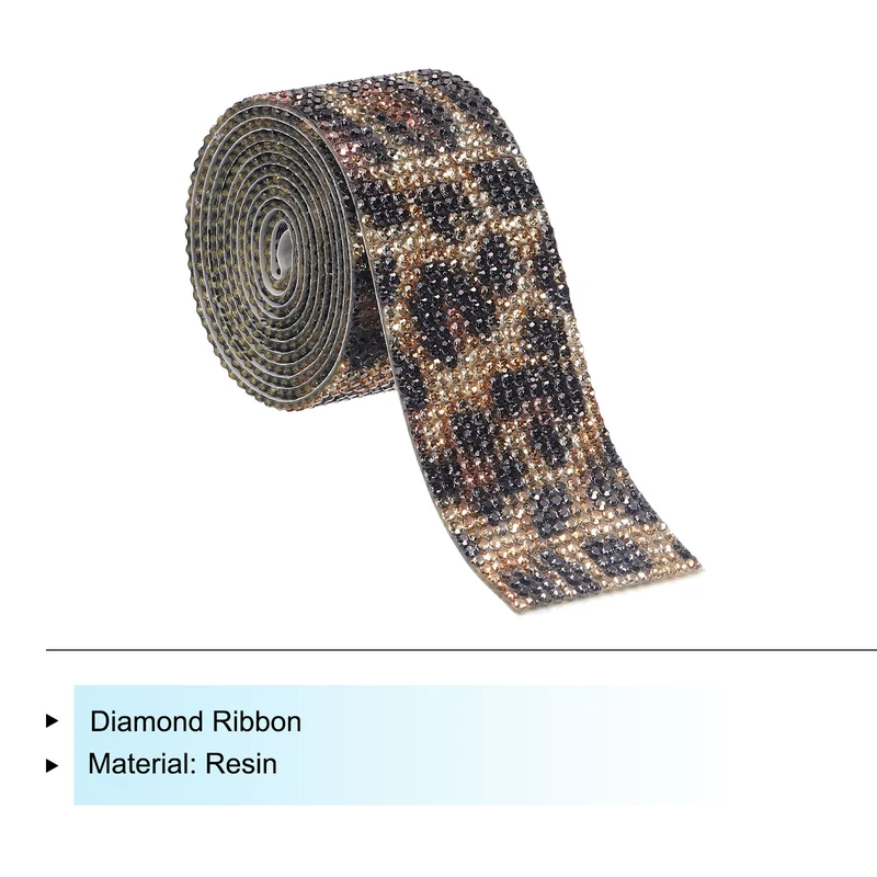 1 Yard 32mm Self Adhesive Crystal Ribbon Black,Brown