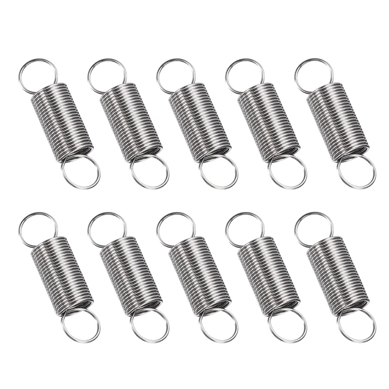 Extension Spring 10pcs Wire Dia 0.03" OD 0.39" Free Length 1.4"